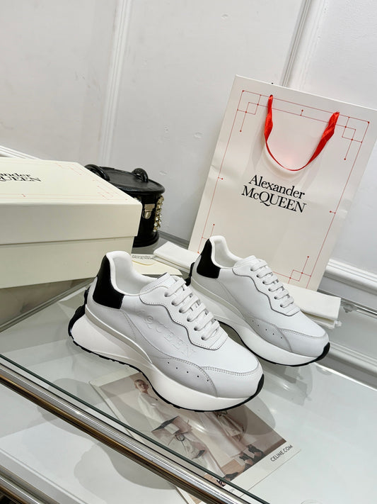 Alexander McQueen Unisex Oversized Sneakers With Metallic Heel Accents