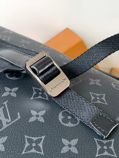 Stylish Louis Vuitton Monogram Backpack With Turquoise Accents And Functional Design