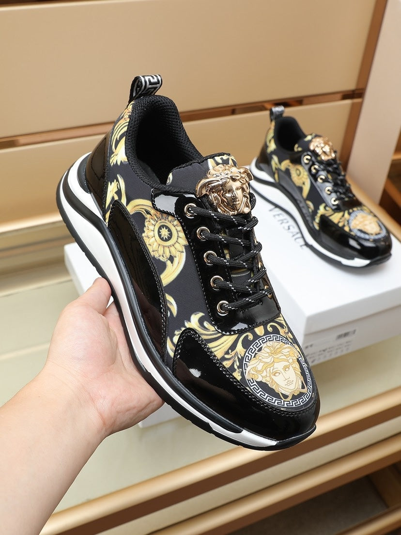 Versace Men's Sneakers - Luxury Designer Athletic Footwear with Greek Key Pattern