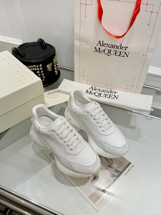 Alexander McQueen Unisex Oversized Sneakers With Metallic Heel Accents