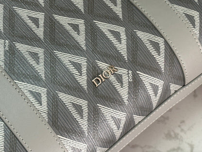 Elegant Dior Lingot Briefcase With Geometric Pattern And Signature Buckle 93266
