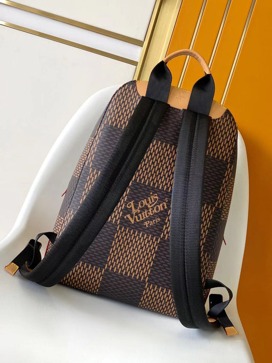 Louis Vuitton Backpack With Classic Monogram And Checkered Patterns For Fashion Enthusiasts