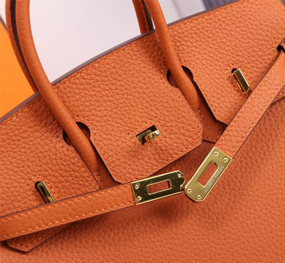 Classic Orange Hermes Birkin Handbag With Gold Hardware 5535