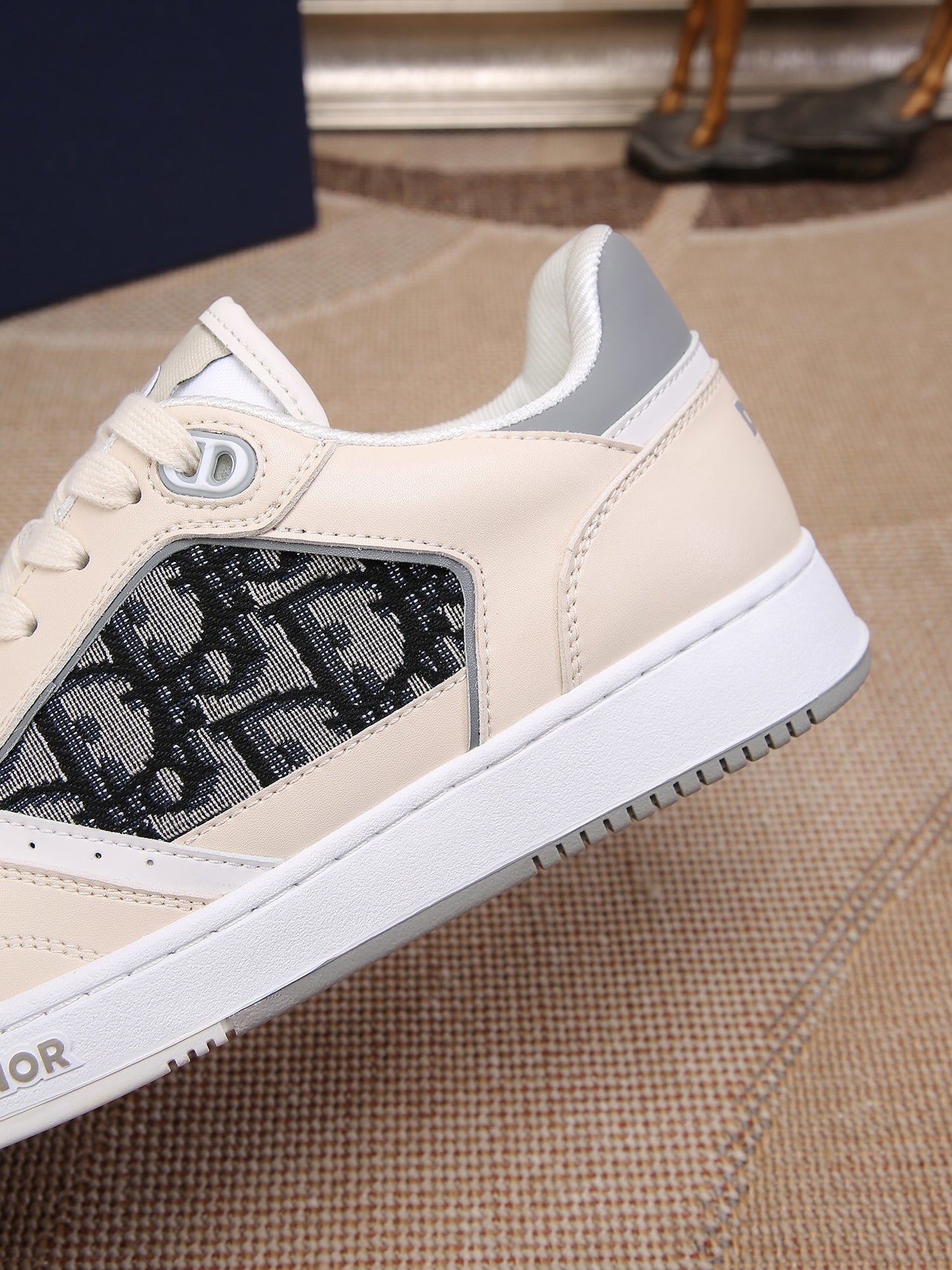 Dior Mens Sneakers Luxury Leather Casual Shoes With Oblique Pattern