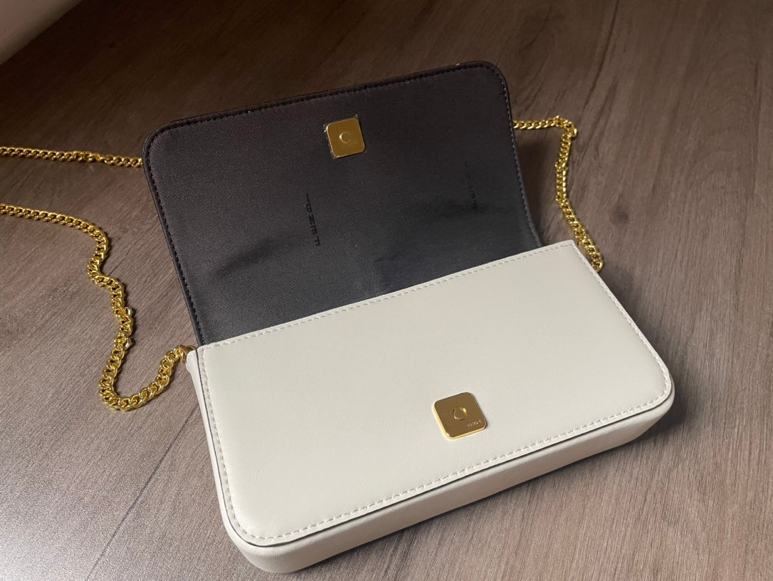Elegant Fendi Chain Crossbody Bag With Gold - Tone Logo Accent 1121