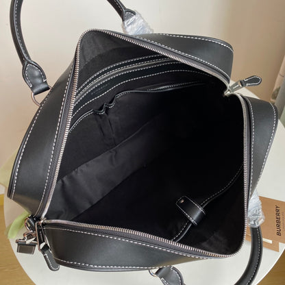 Burberry Checkered Briefcase with Leather Trim for Sophisticated Business and Travel Looks Style No.38928