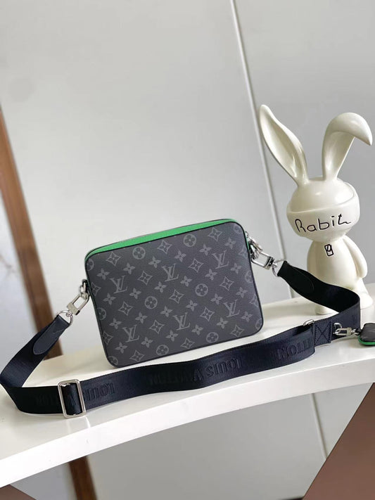 Chic Louis Vuitton Monogram Crossbody Bag with Green Trim for Fashion - Forward Style M12490