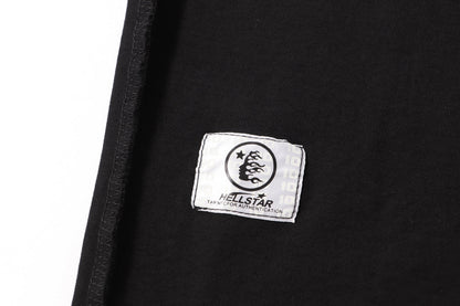 Hellstar Black T - Shirt With Eye Graphic Star And 1995 Print For Streetwear Fans