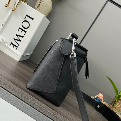 Loewe Black Puzzle Bag With Geometric Design And Top Handle 062329