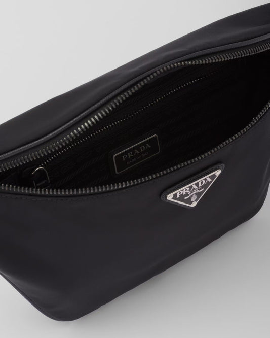 Prada Black Nylon Belt Bag With Signature Triangle Logo 2VL033