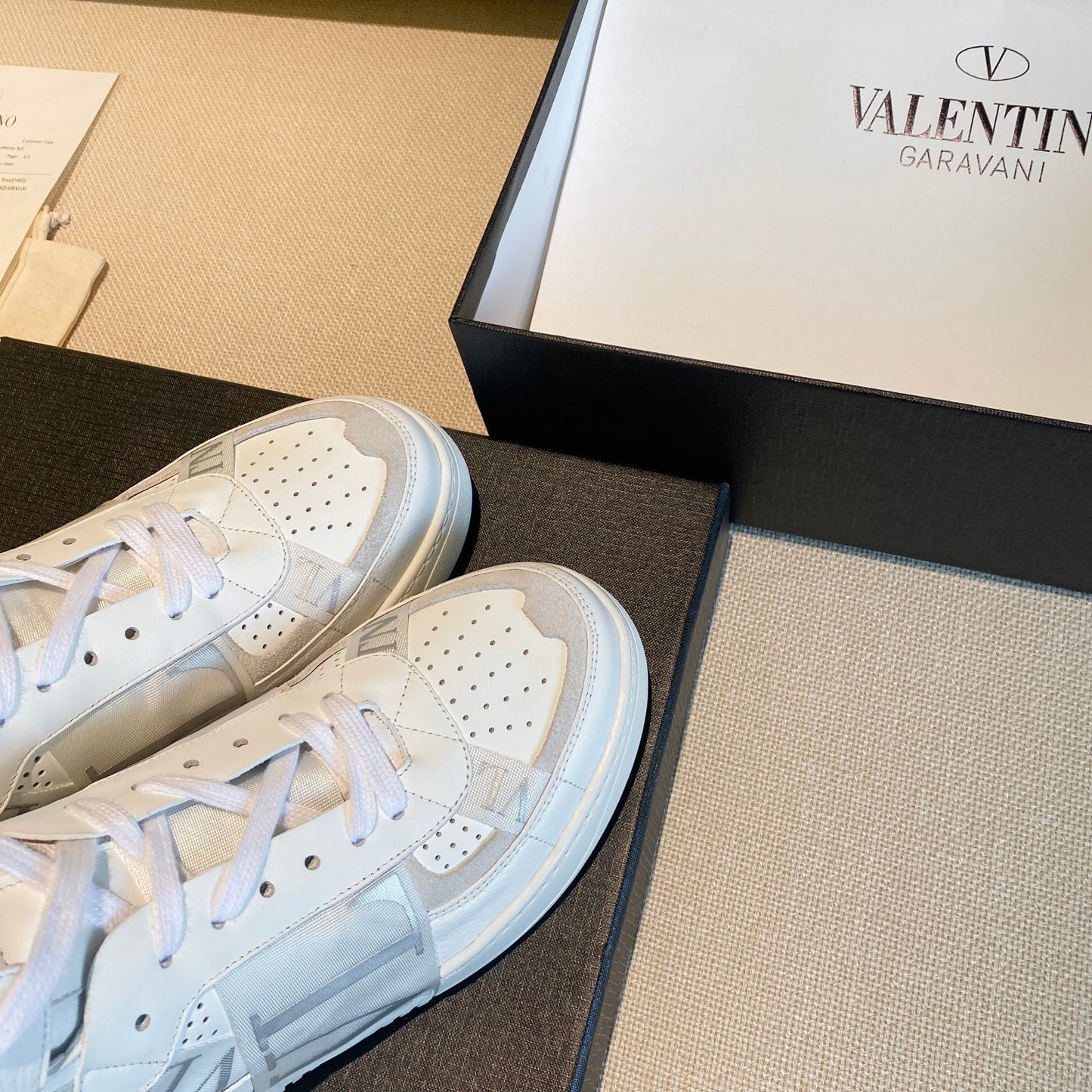 Valentino Men's Luxury Sneakers Fashion Mesh Design Casual Athletic Shoes