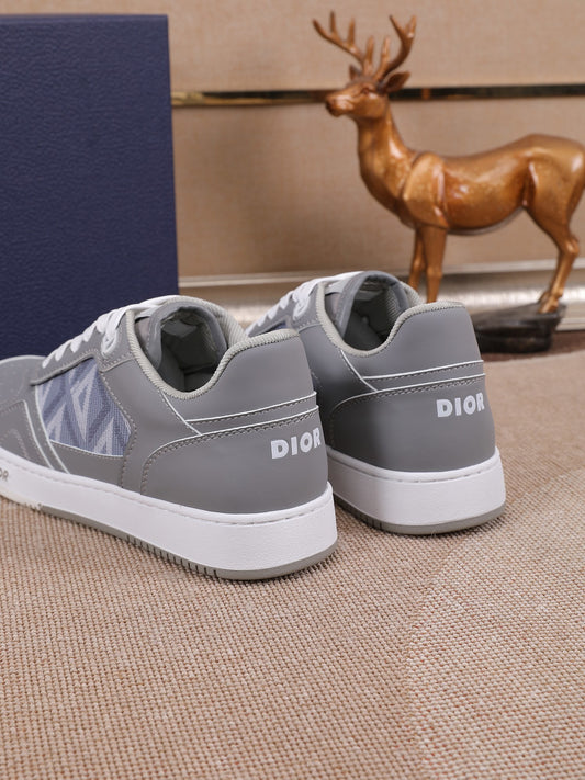 Dior Mens Sneakers Luxury Leather Casual Shoes With Oblique Pattern