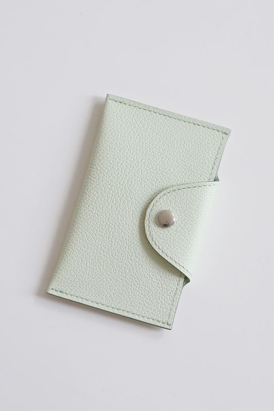 Gorgeous Orange Hermes Leather Card Holder with Button Closure IDE-022