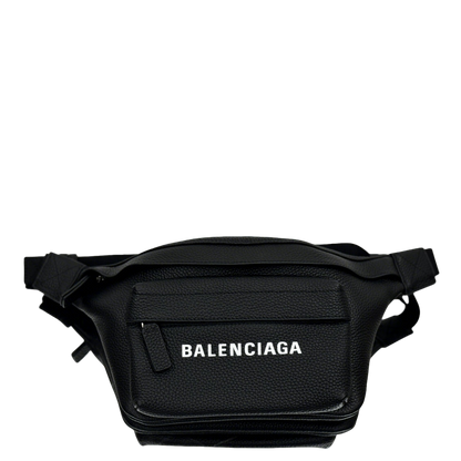 Black Balenciaga Waist Bag with Logo for Fashionable Daily Use Style No.406480