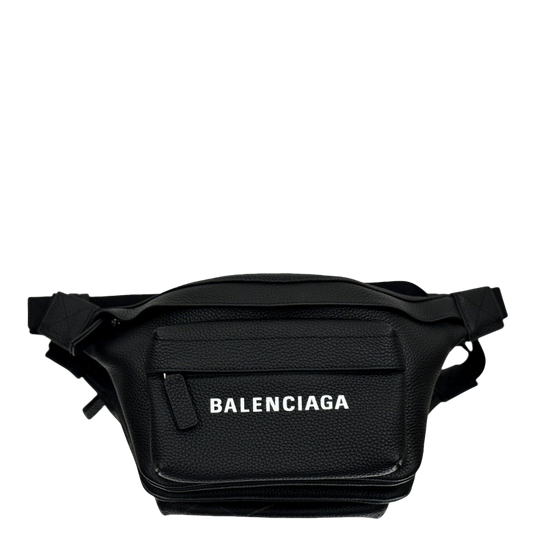 Black Balenciaga Waist Bag with Logo for Fashionable Daily Use Style No.406480