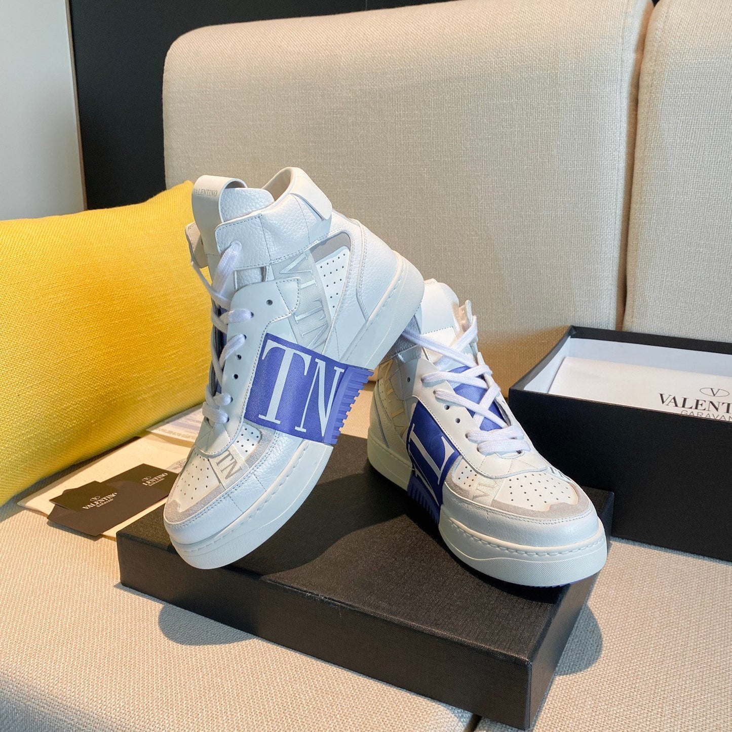 Valentino Men's Luxury Sneakers Fashion Mesh Design Casual Athletic Shoes