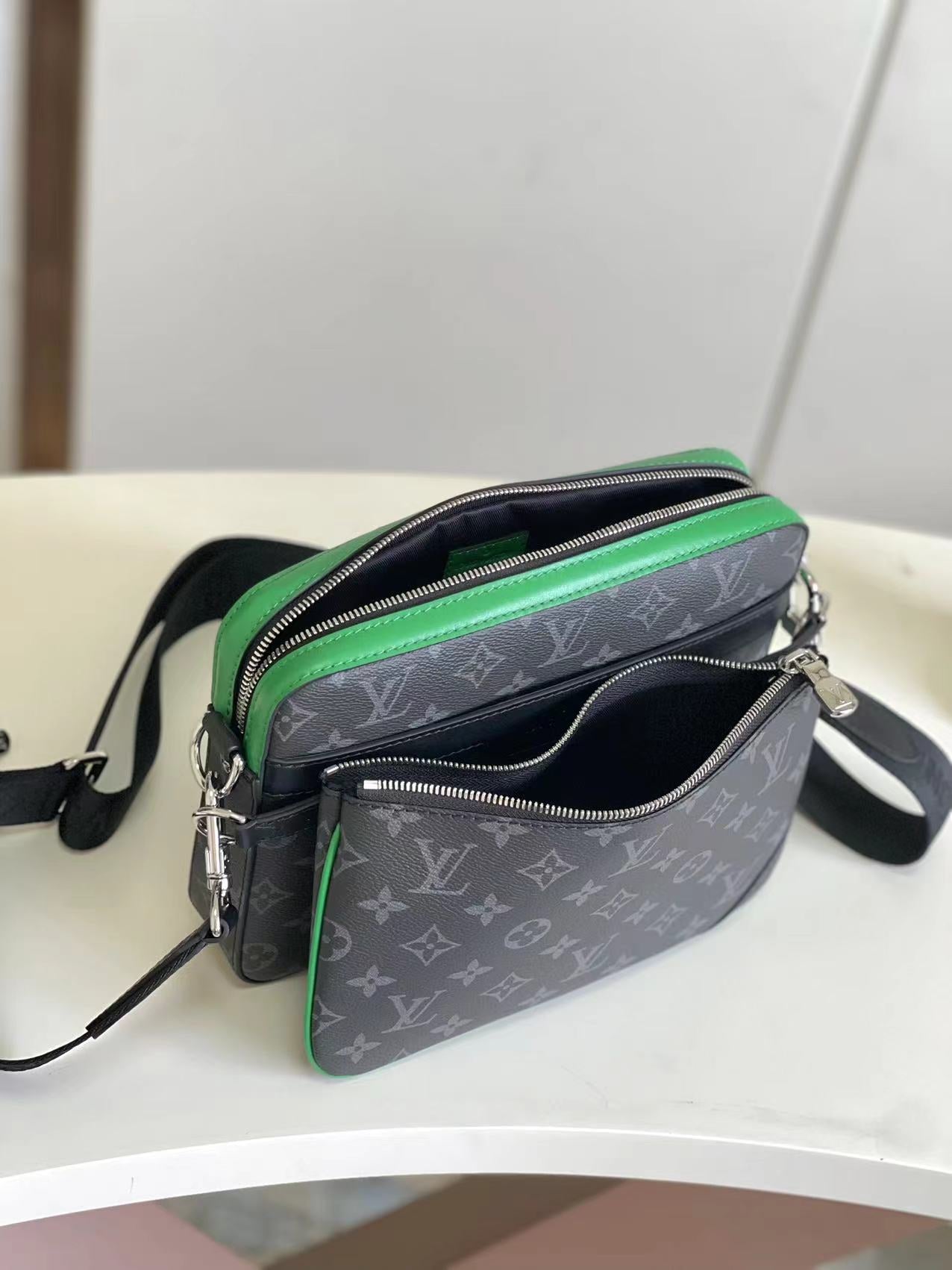 Chic Louis Vuitton Monogram Crossbody Bag with Green Trim for Fashion - Forward Style M12490
