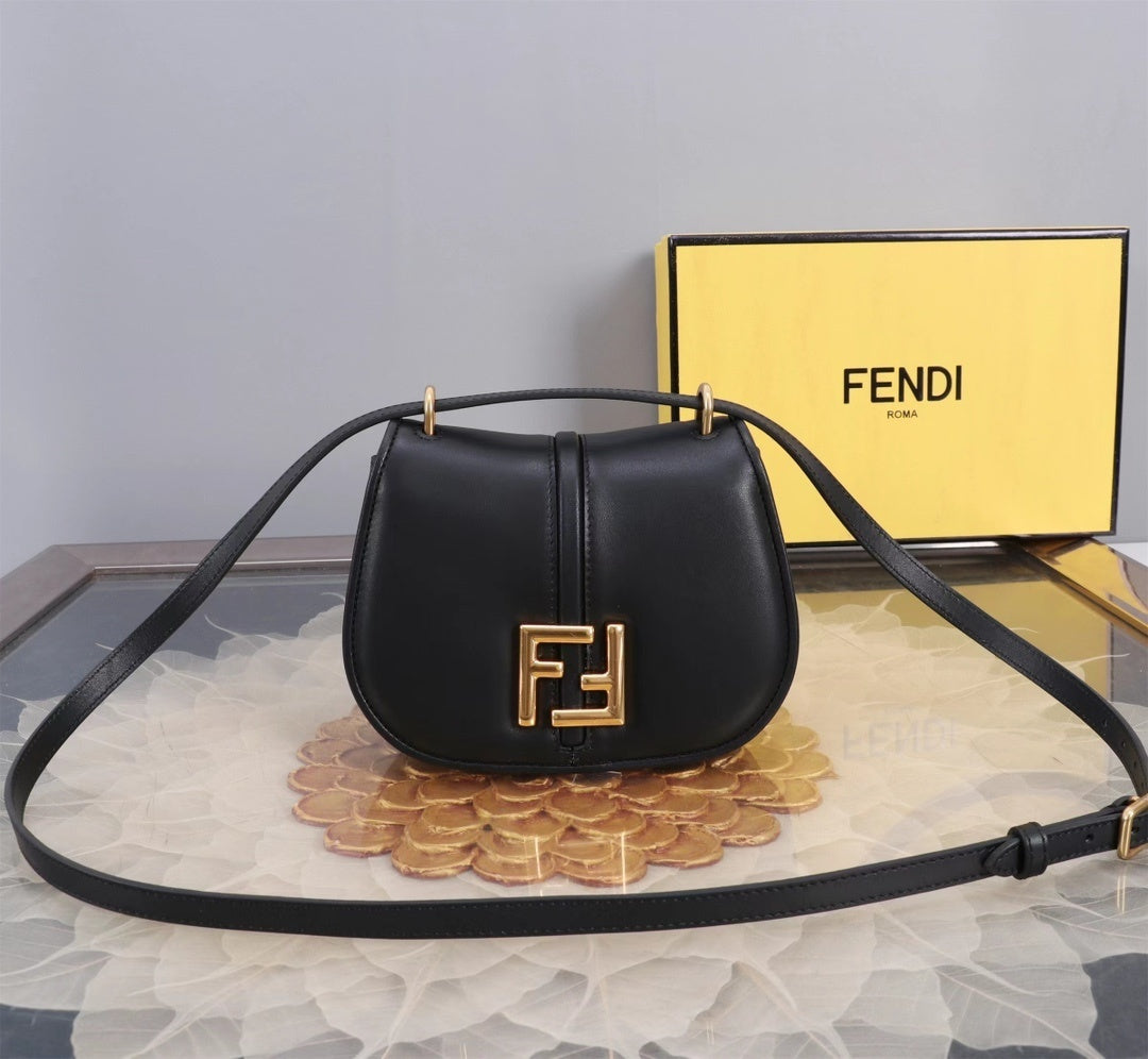 Stylish Fendi Saddle Bag With Iconic FF Buckle And Smooth Leather Finish 847