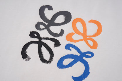 LOEWE Black/White Tee With Colorful Emblem And Stitch Detailing For Chic Streetwear