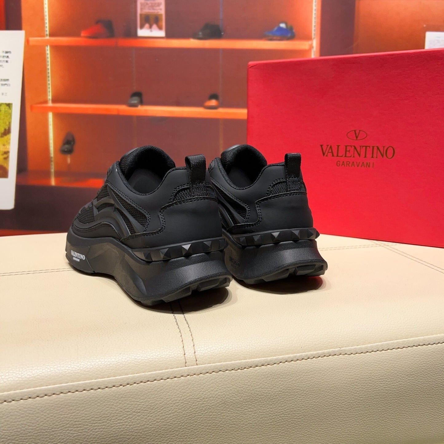 Valentino Men's Luxury Sneakers Fashion Mesh Design Casual Athletic Shoes