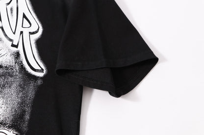 Hellstar Black T - Shirt With Eye Graphic Star And 1995 Print For Streetwear Fans