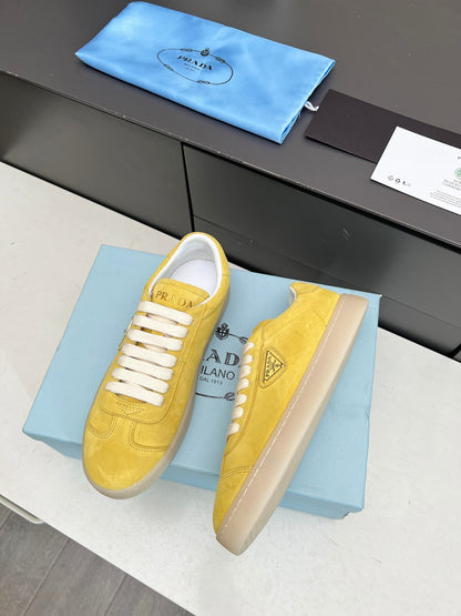 Prada Unisex Sneakers Triangle Logo Luxury Fashion Sneakers