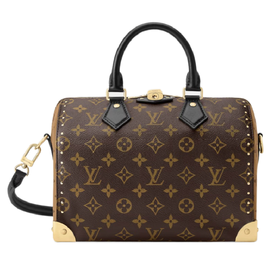 Louis Vuitton Speedy Trunk 25 Handbag In Monogram Canvas With Black Accents And Gold Hardware