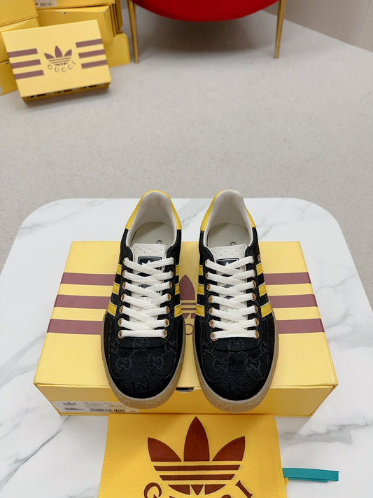Gucci x Adidas Gazelle GG Canvas Sneakers With Colorful Accents