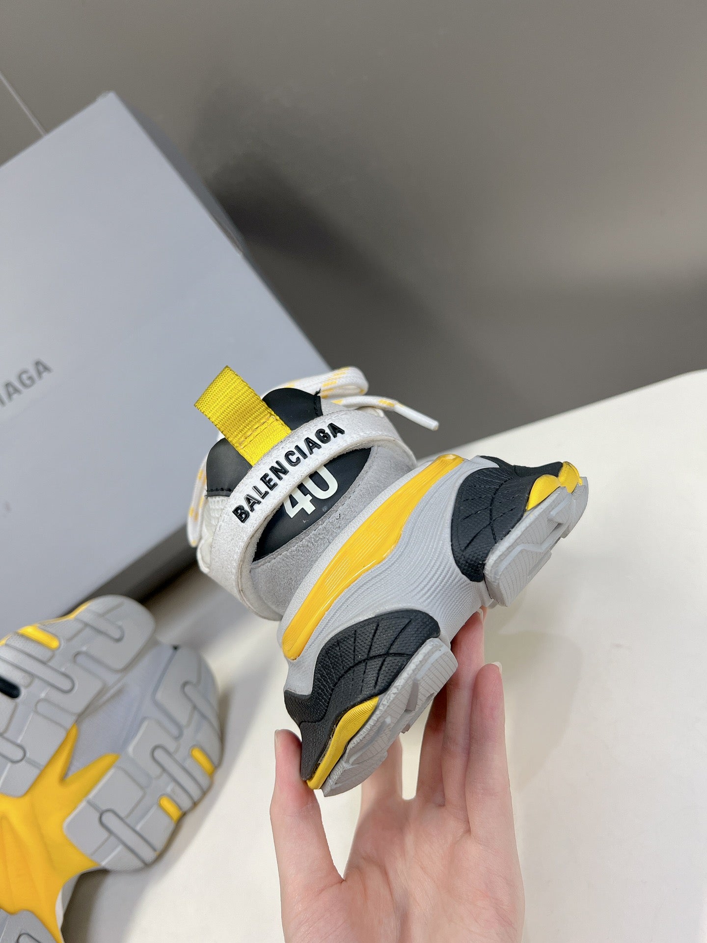 Balenciaga Inspired Chunky Sneakers With Yellow Accents For Trendy Outfits