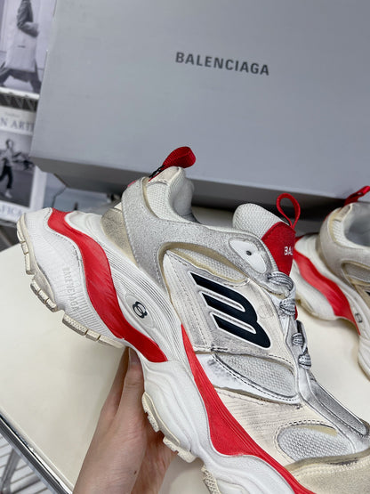 Balenciaga - Inspired Chunky Sneakers With Red Accents For Trendy Outfits