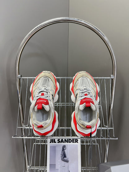 Balenciaga - Inspired Chunky Sneakers With Red Accents For Trendy Outfits