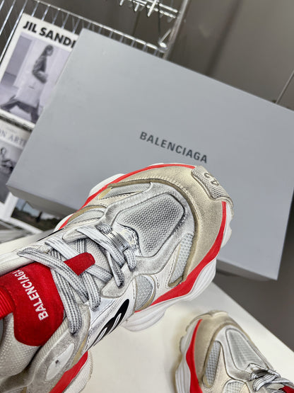Balenciaga - Inspired Chunky Sneakers With Red Accents For Trendy Outfits