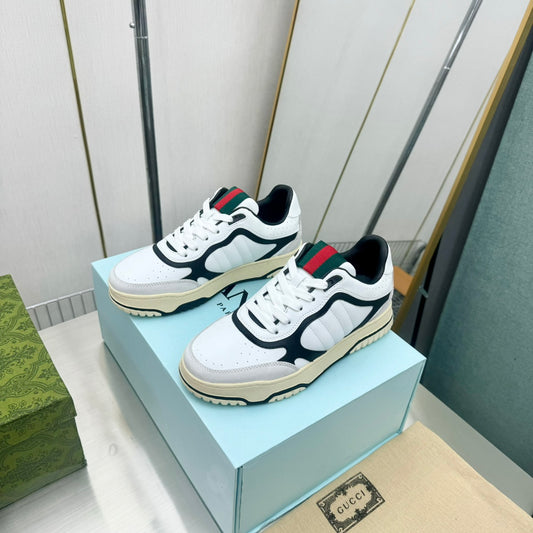 Gucci GG Pattern Sneakers With Web Detail Displayed