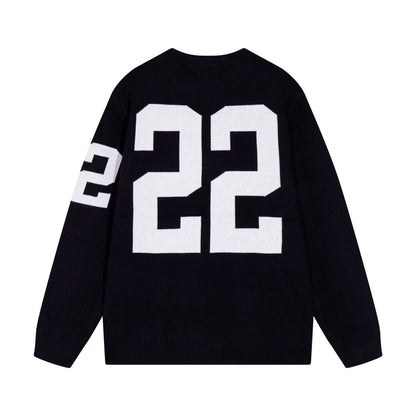 Amiri Men's Black Crew Neck Knitted Sweater With 3D Lettering Design
