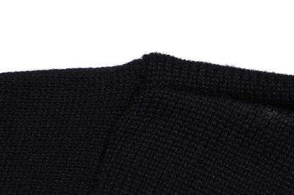 Amiri Men's Black Crew Neck Knitted Sweater With Artistic Brand Slogan