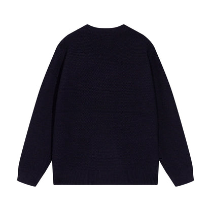 Amiri Men's Black Crew Neck Knitted Sweater With Intricate Lettering Design