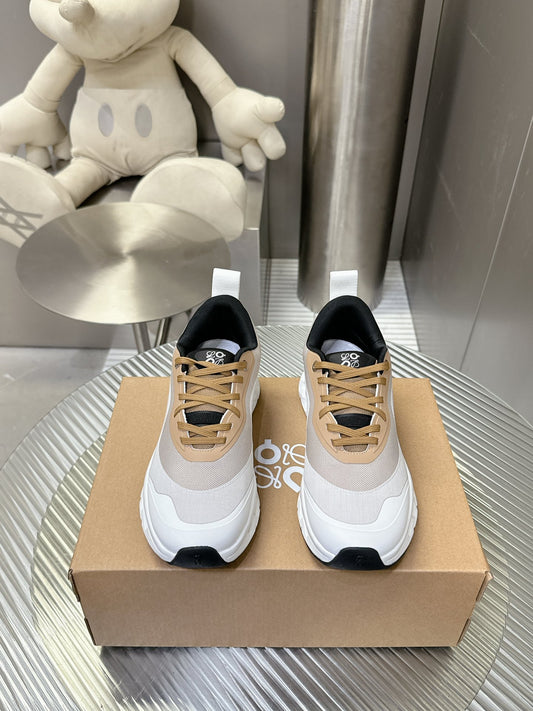 Loewe x On Running Cloudstratus Beige And White Performance Sneakers