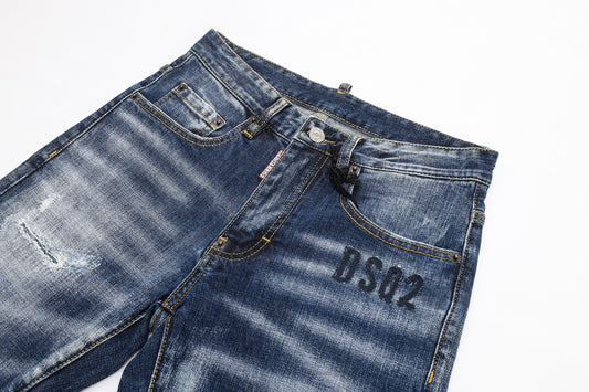 Stylish Dsquared2 Distressed Denim Jeans for Men with Vintage Wash and Ripped Details