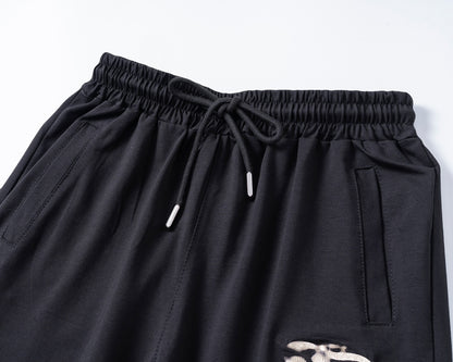 Burberry Men's Black Short - Sleeve And Shorts Tracksuit With Logo