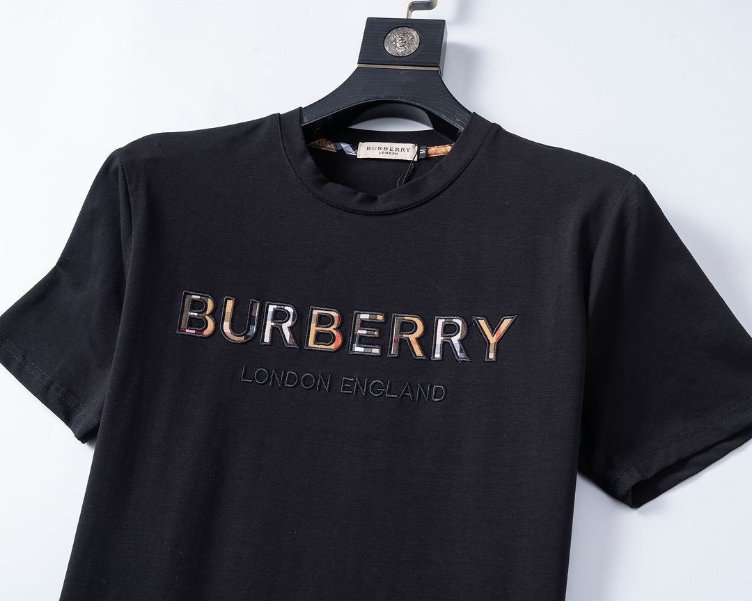 Burberry Men's Black Short - Sleeve And Shorts Tracksuit With Logo