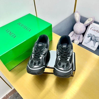 Bottega Veneta Unisex Black And Silver Mesh Low - Top Sneakers