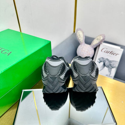 Bottega Veneta Unisex Black And Silver Mesh Low - Top Sneakers