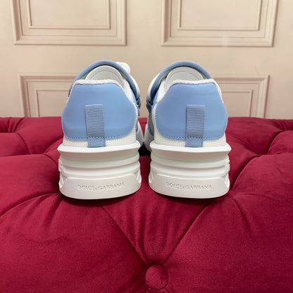 Dolce & Gabbana Unisex Blue And White Low - Top Sneakers With Branding