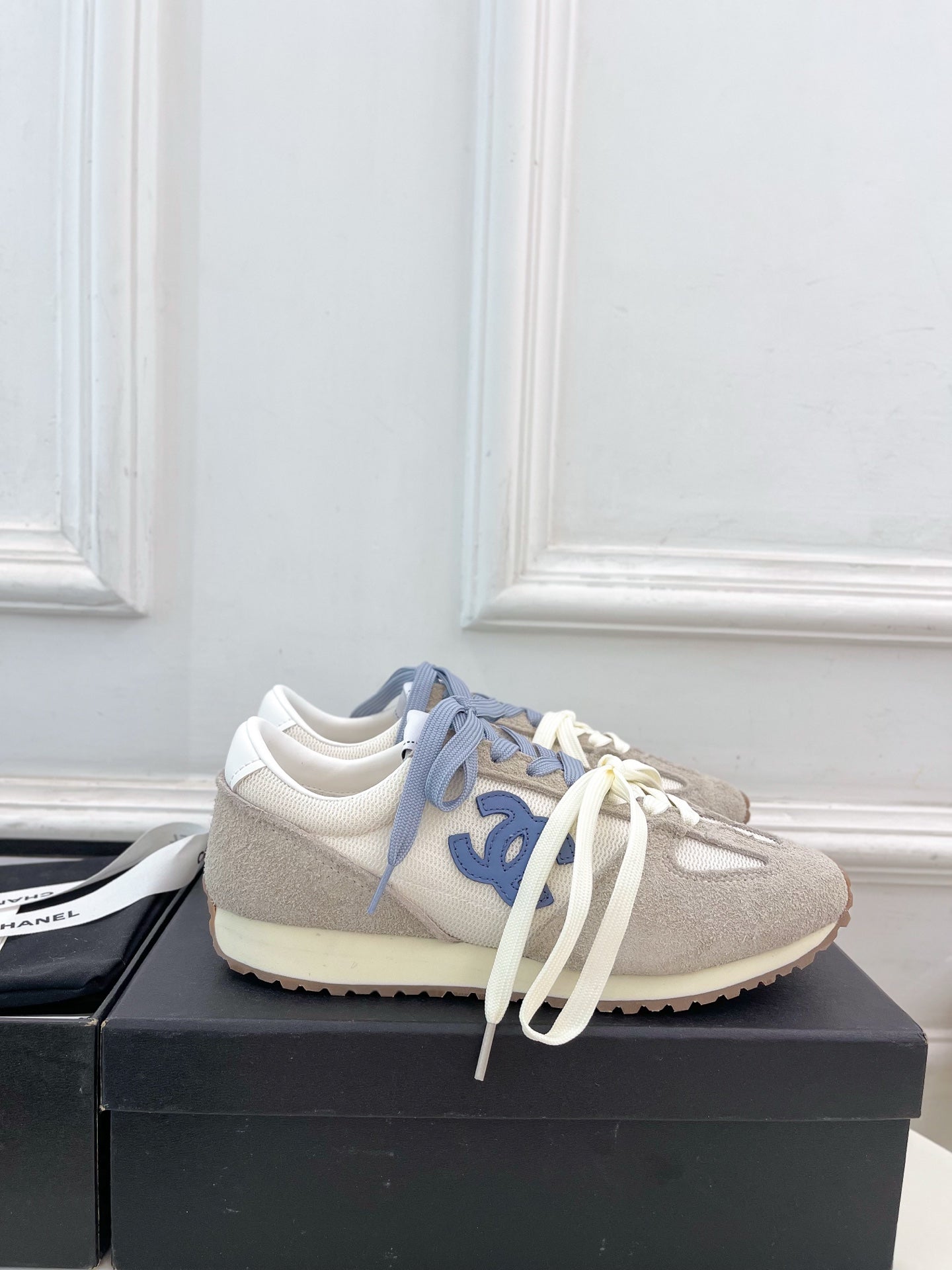 Chanel Vintage Style Sneakers in Purple and White