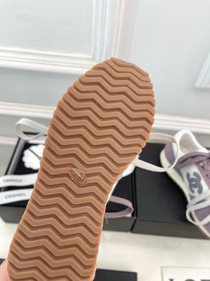 Chanel Vintage Style Sneakers in Purple and White