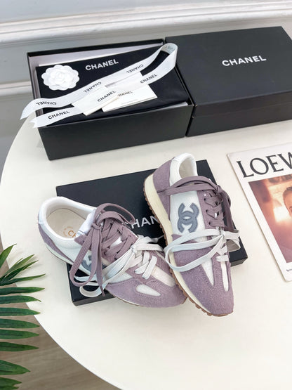 Chanel Vintage Style Sneakers in Purple and White