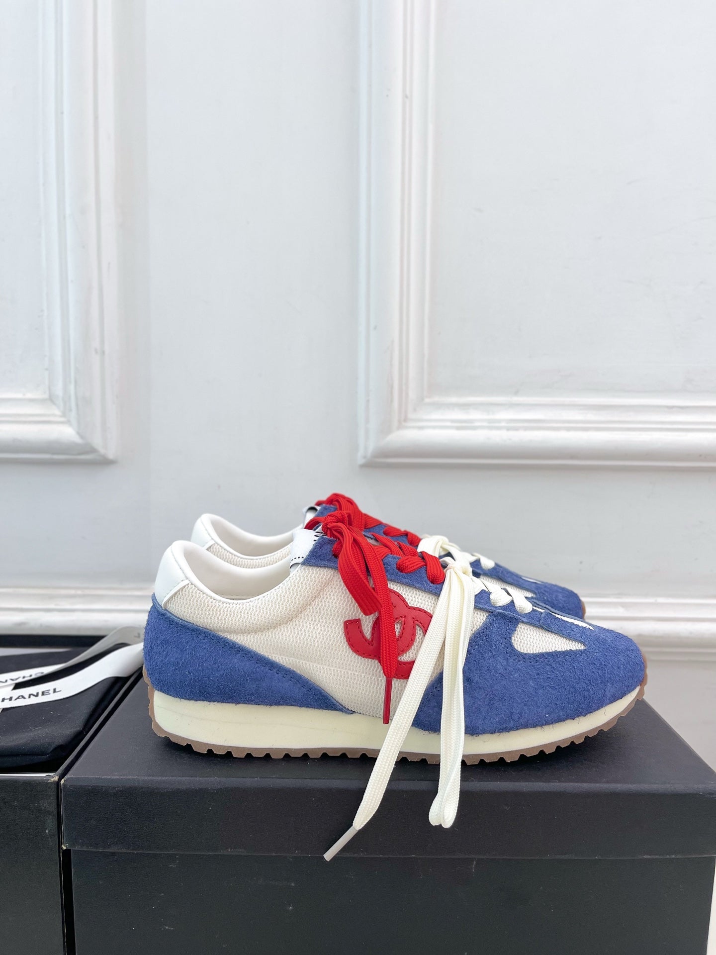 Chanel Vintage Style Sneakers in Purple and White