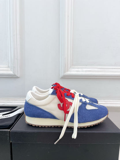Chanel Vintage Style Sneakers in Purple and White