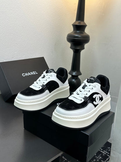 Chanel Platform Sneakers With Iconic CC Logo