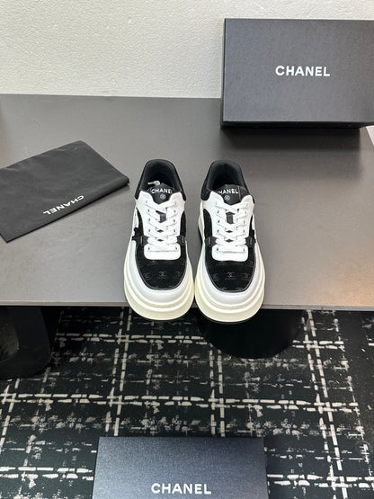 Chanel Platform Sneakers With Iconic CC Logo